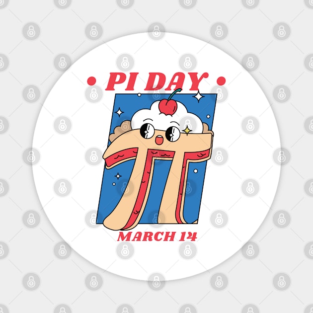 Pi Day March 14 Cartoon Pi Pie Magnet by DPattonPD